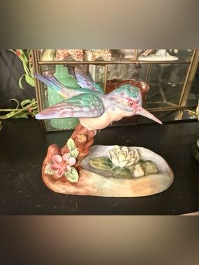 Ceramic Hummingbird Figurine - Multicolor kingfisher
